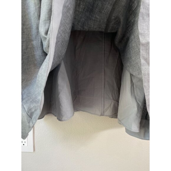 Lafayette 148 New York Womens XL Gray 100% Linen Sleeveless Belted Midi Dress - Picture 14 of 14